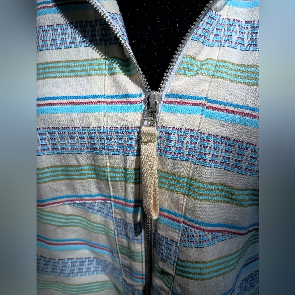 NWOT Anthropologie Striped Zip-Up Hoodie_ L/XL - Picture 3 of 7